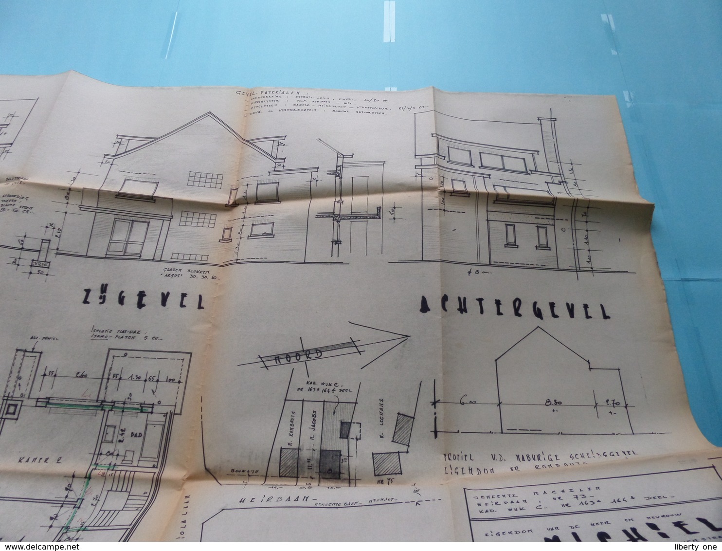 MACHELEN ( Heirbaan 73 ) WOONHUIS Plan Schaal 2 Cm.p.m. ( Zie Foto's > Arch. Van Den Branden ) Anno 1977 ! - Architectuur