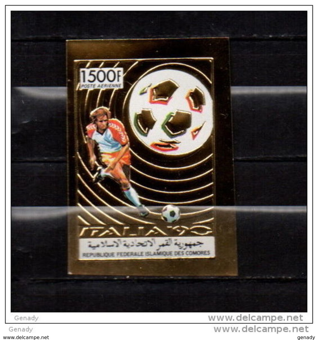 COMOROS 1989 SPORT, SOCCER GOLD MNH MI. 927 IMPERF. - 1990 – Italie