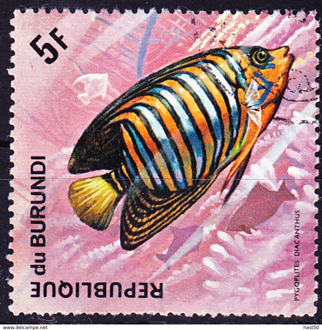 Burundi - Pfauen-Kaiserfisch (Pygoplites Diacanthus) (Mi.Nr.: 1048) 1974 - Gest Used Obl - Oblitérés