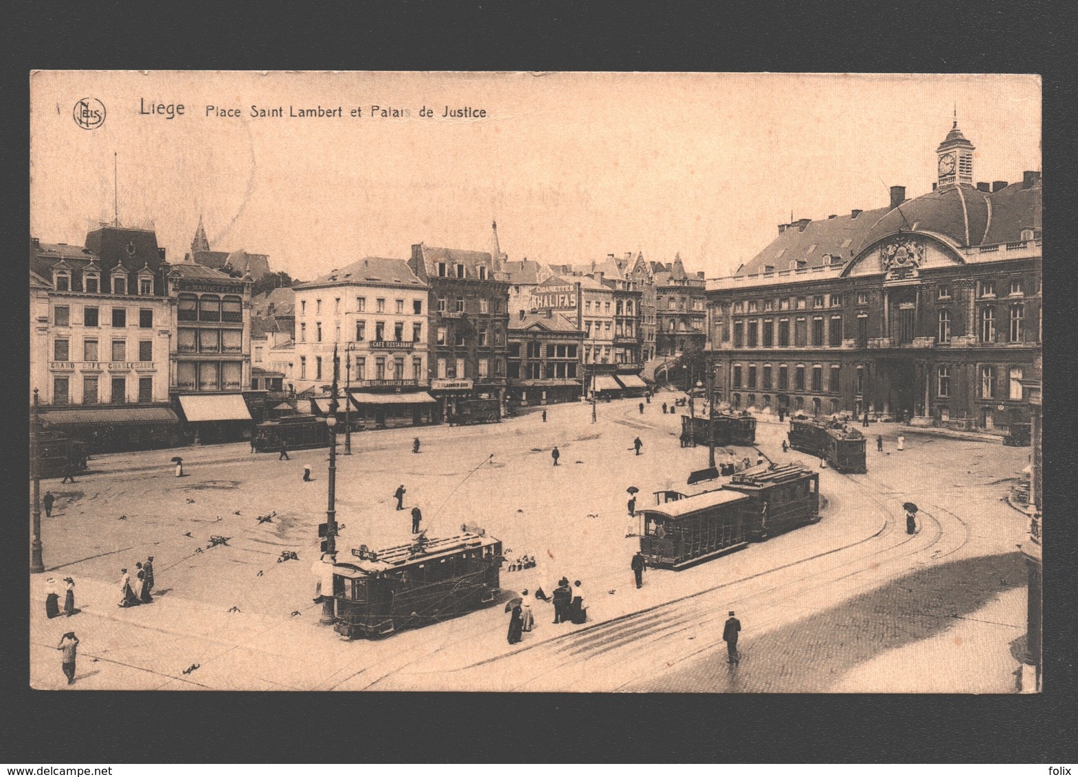 Liège - Place Saint-Lambert Et Palais De Justice - 1924 - Tram / Tramway - Luik