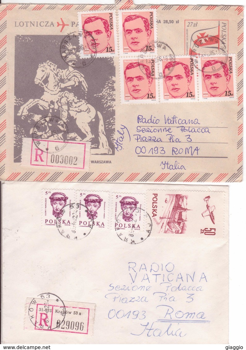 °°° Francobolli N. 4550 - Buste Polonia Storia Postale Varia 2 Raccomandate Più Intero Postale °°° - Lettres & Documents