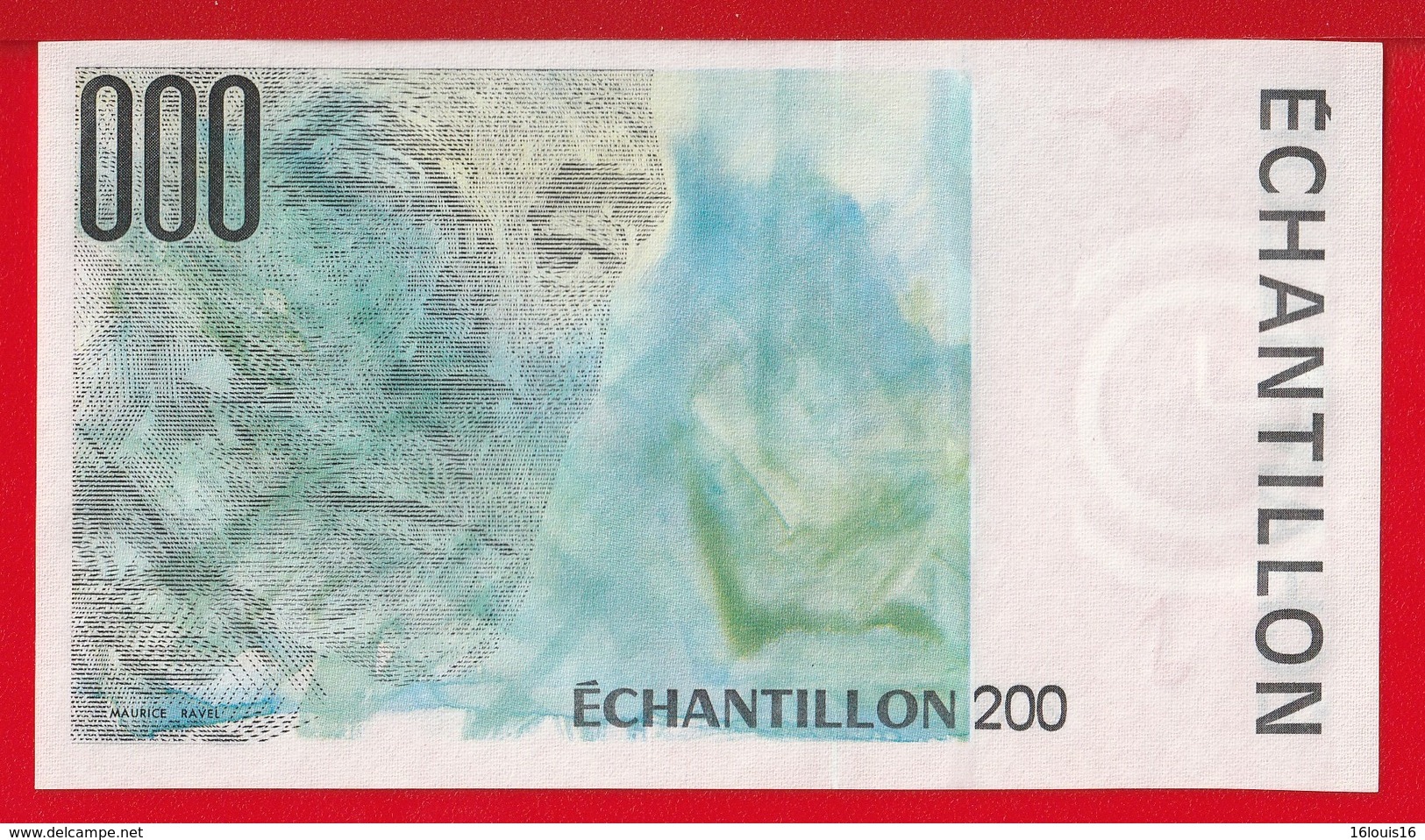 ECHANTILLON - BILLET DE CALAGE  (du 200 Francs Type Eiffel)  NEUF - Fictifs & Spécimens