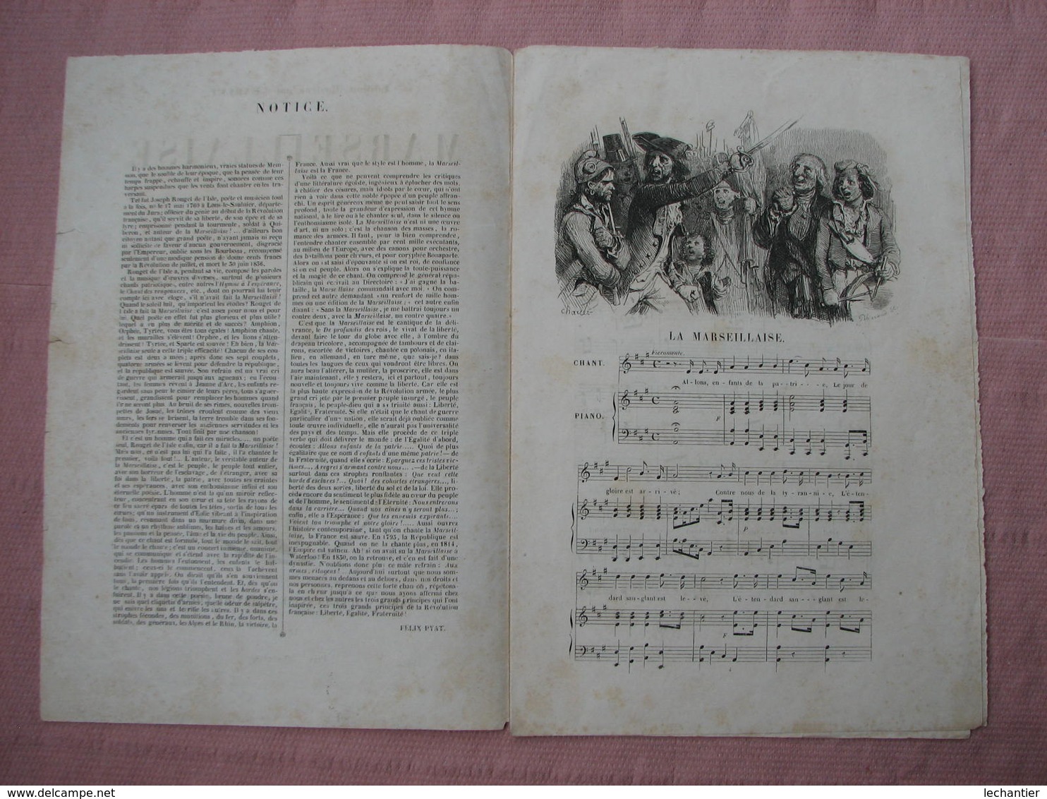 LA MARSEILLAISE Dessins De CHARLET 1840 Editions Jules Laisné 12 Pages 18X27 TBE - Historische Documenten