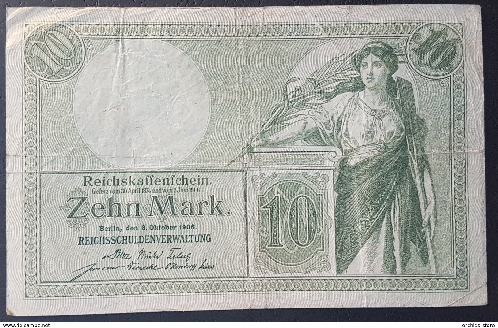 EBN5 - Germany 1906 Banknote 10 Mark Pick 9b #U 2630799 - 10 Mark