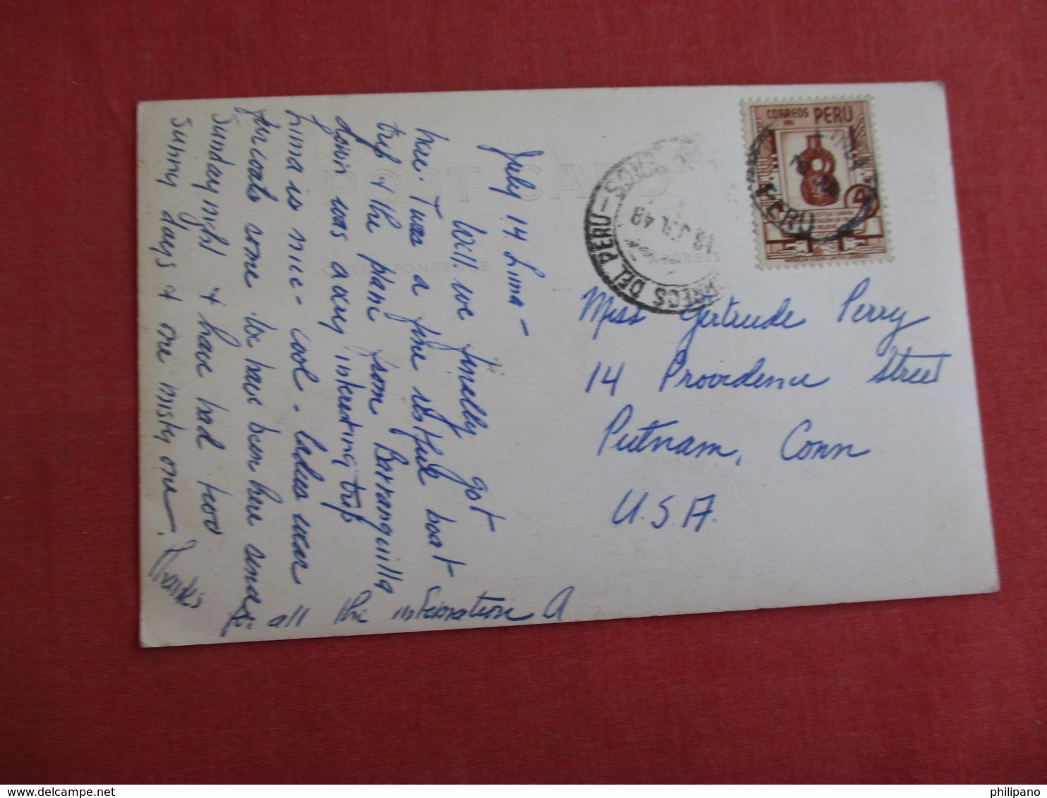 RPPC  Lima Peru     Has Stamp & Cancel    Ref 3130 - Peru