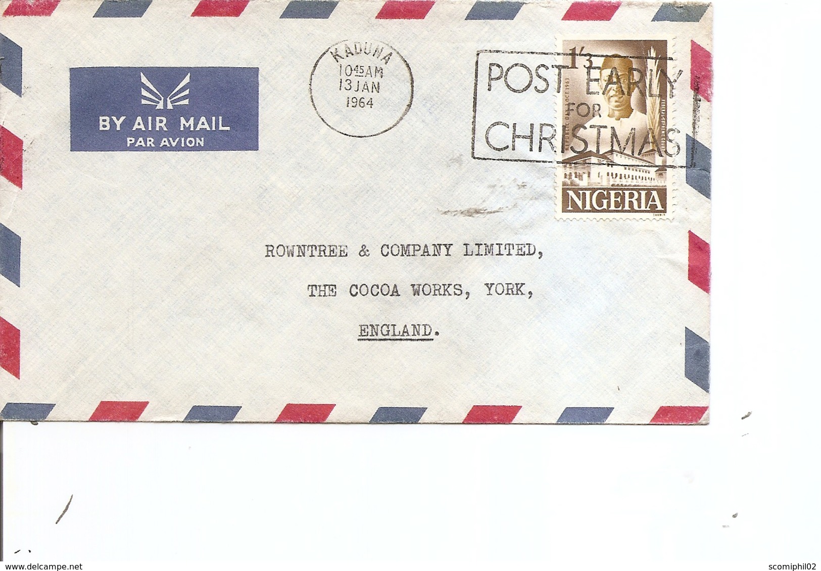 Nigéria ( Lettre Par Avion De 1964 De Kaduna Vers La Grande-Bretagne à Voir) - Nigeria (1961-...)