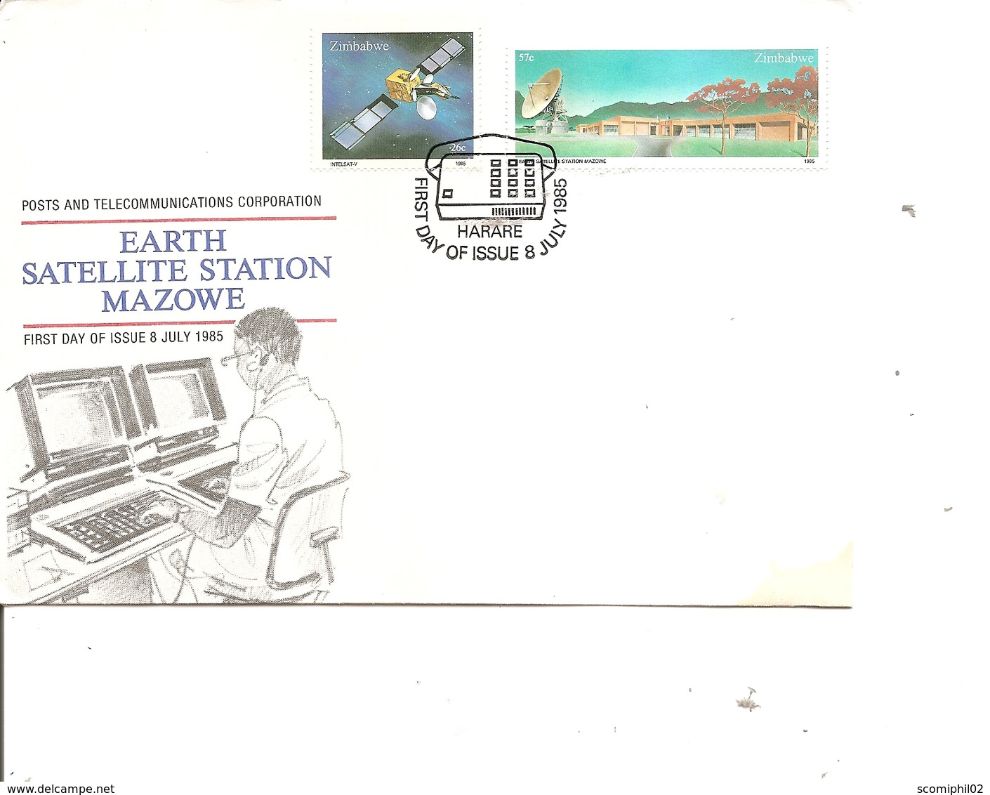 Espace - Station Satellite MAZOWE ( FDC Du Zimbabwé De 1985 à Voir) - Afrique