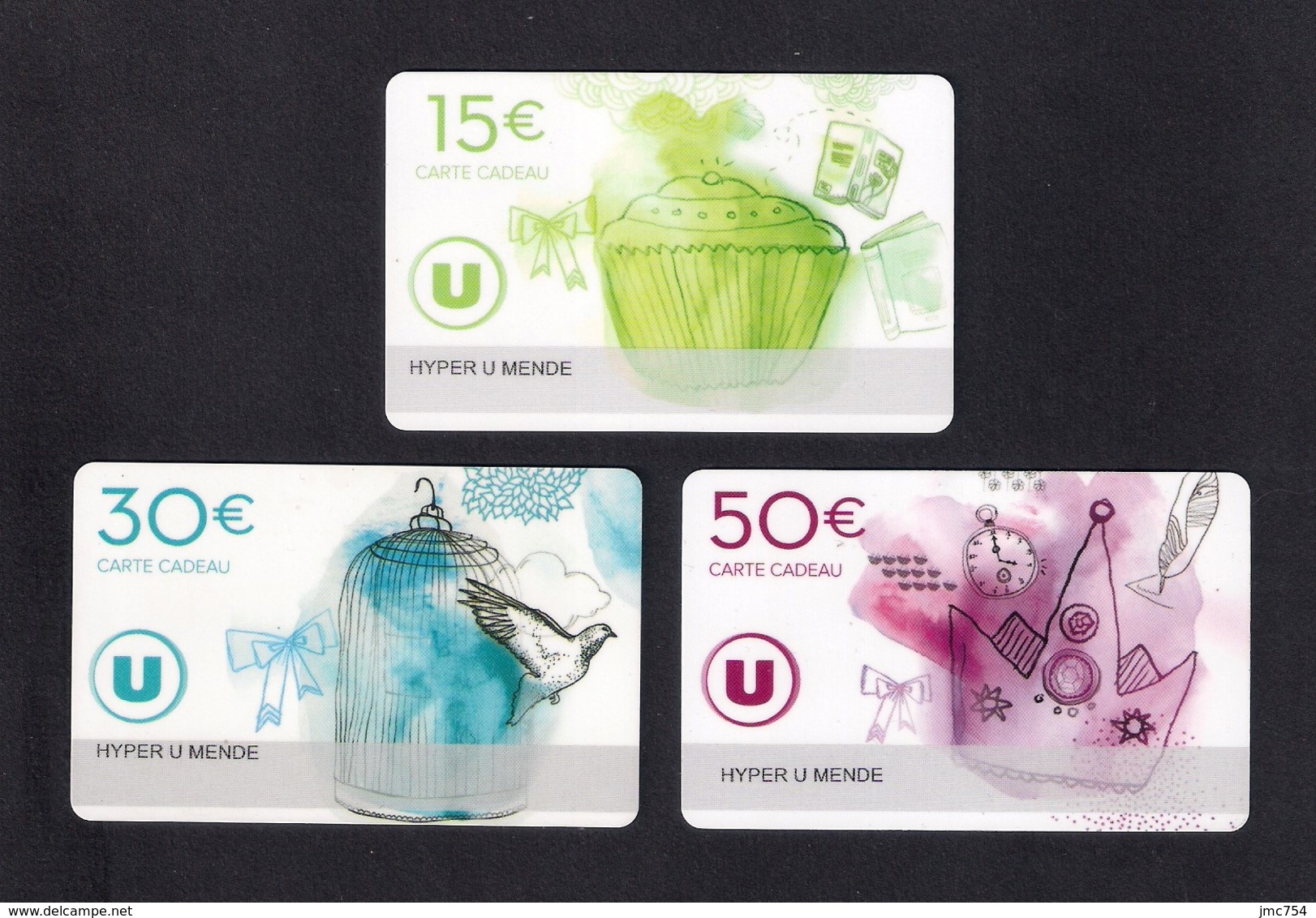 3  Carte Cadeau HYPER U   MENDE (48).   Gift Card. Geschenkkarte - Cartes Cadeaux