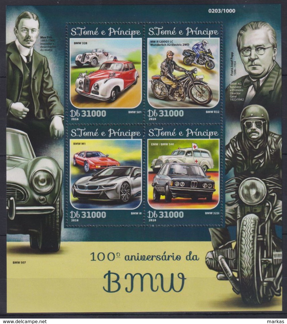 J90. Sao Tome & Principe - MNH - 2016 - Transport - BMW - Autres & Non Classés