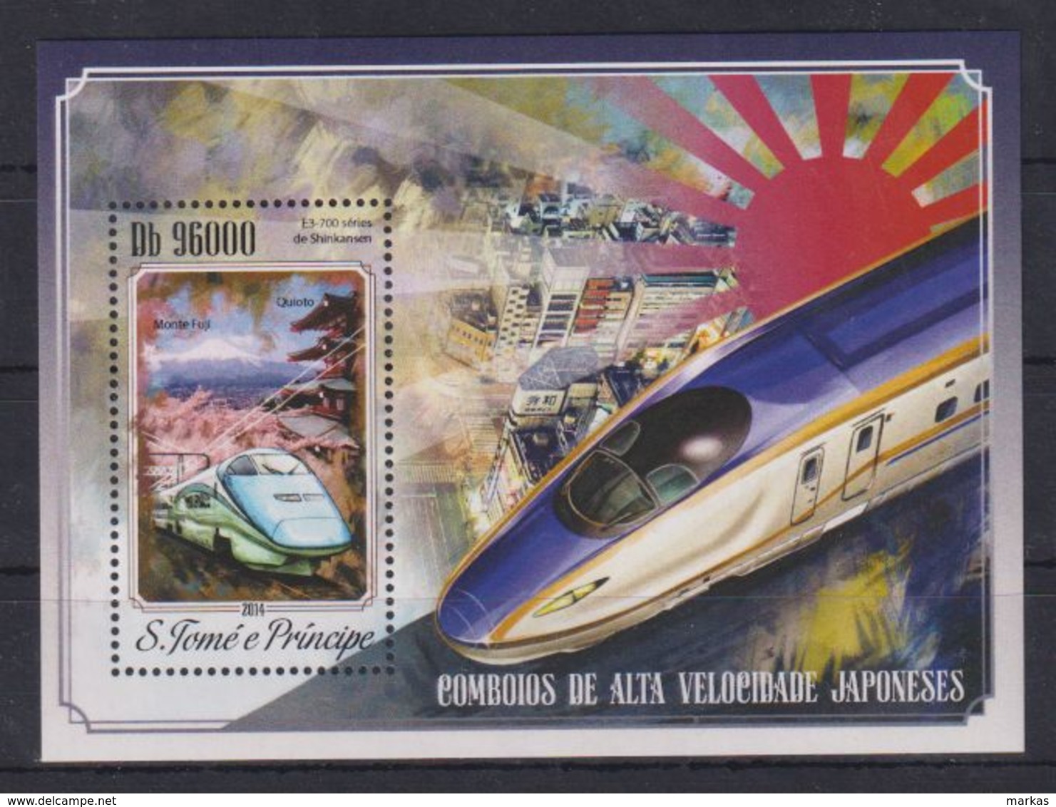 K90. Sao Tome & Principe - MNH - 2014 - Transport - Trains - Bl. - Autres & Non Classés