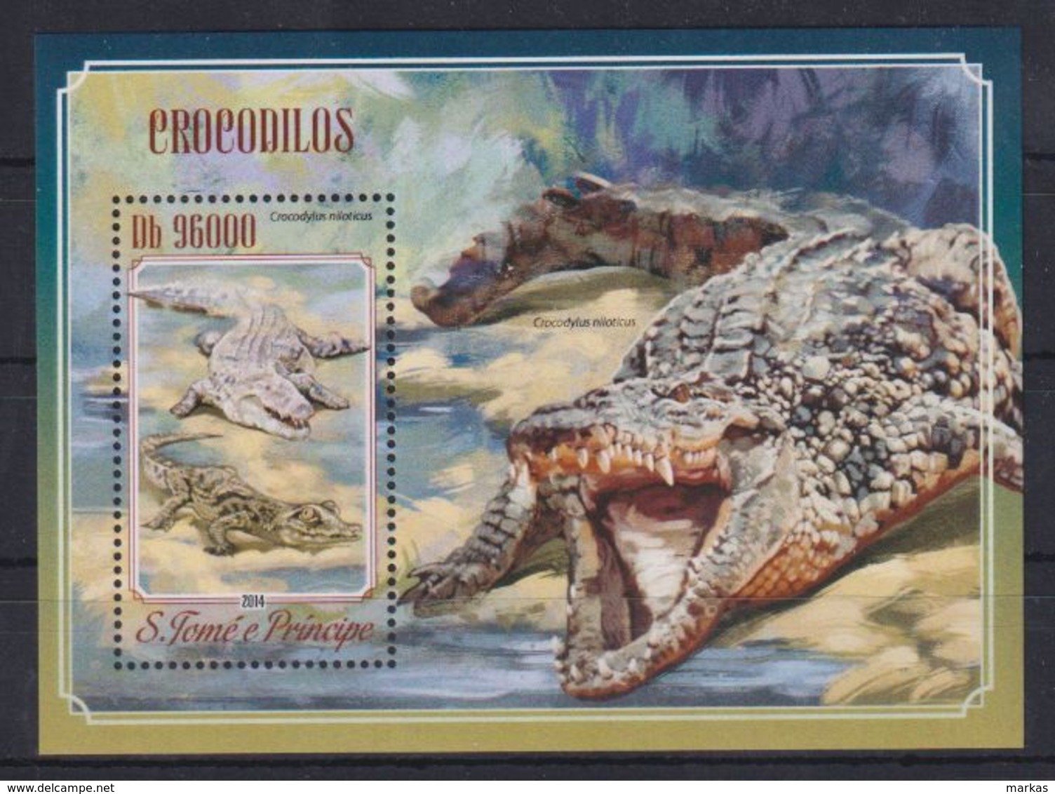 K90. Sao Tome & Principe - MNH - 2014 - Nature - Animals - Crocodiles - Bl. - Autres & Non Classés