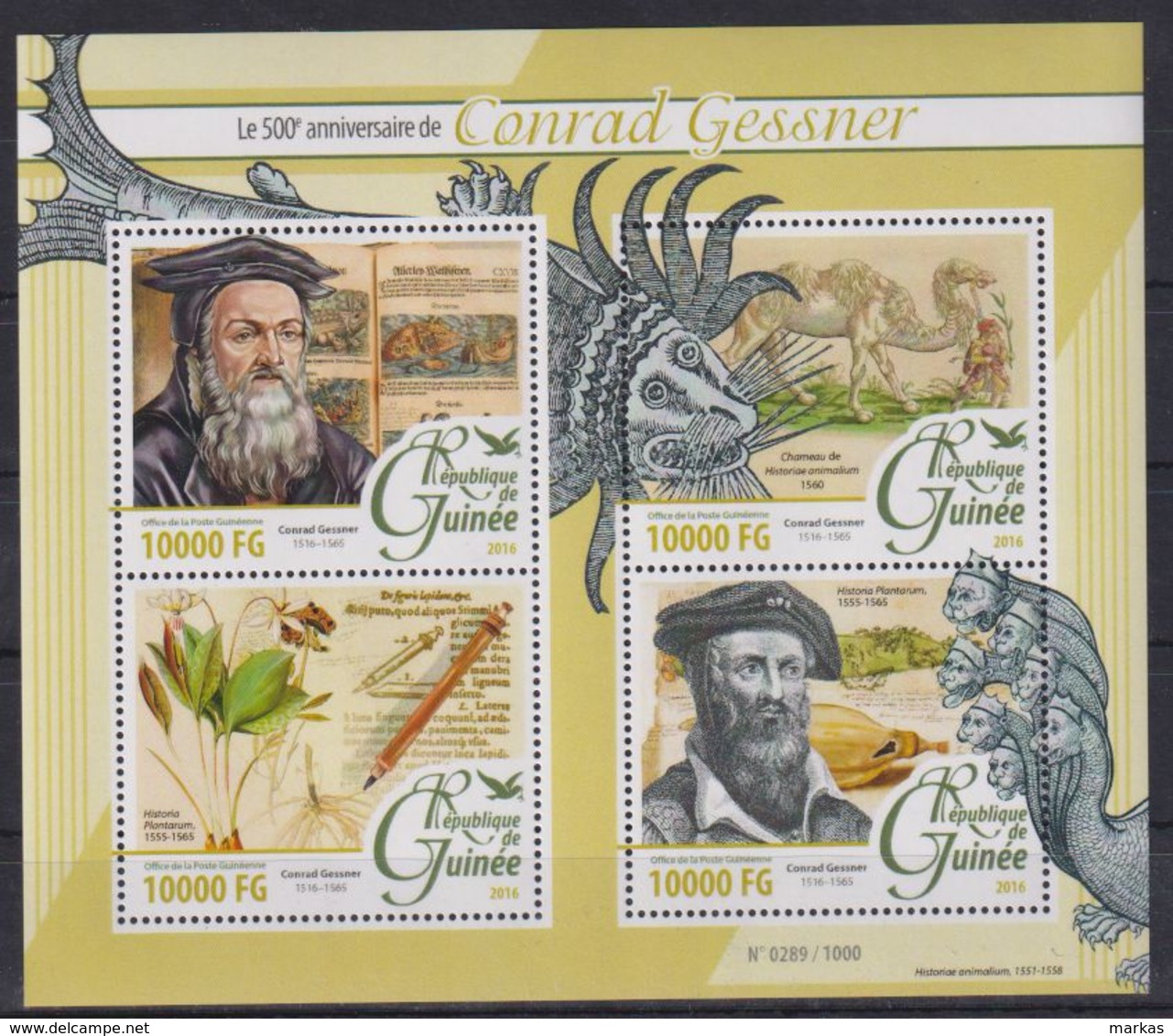 L90. Guinea - MNH - 2016 - Nature - Animals - Conrad Gessner - Autres & Non Classés