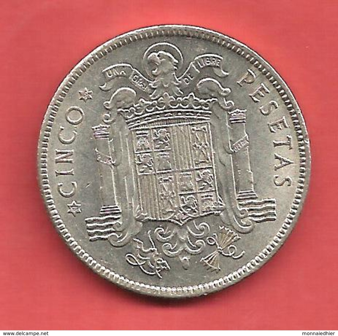 5 Pesetas , ESPAGNE , Nickel , 1949 ( 50 ) , N° KM # 778 , N° Y117 - 5 Pesetas