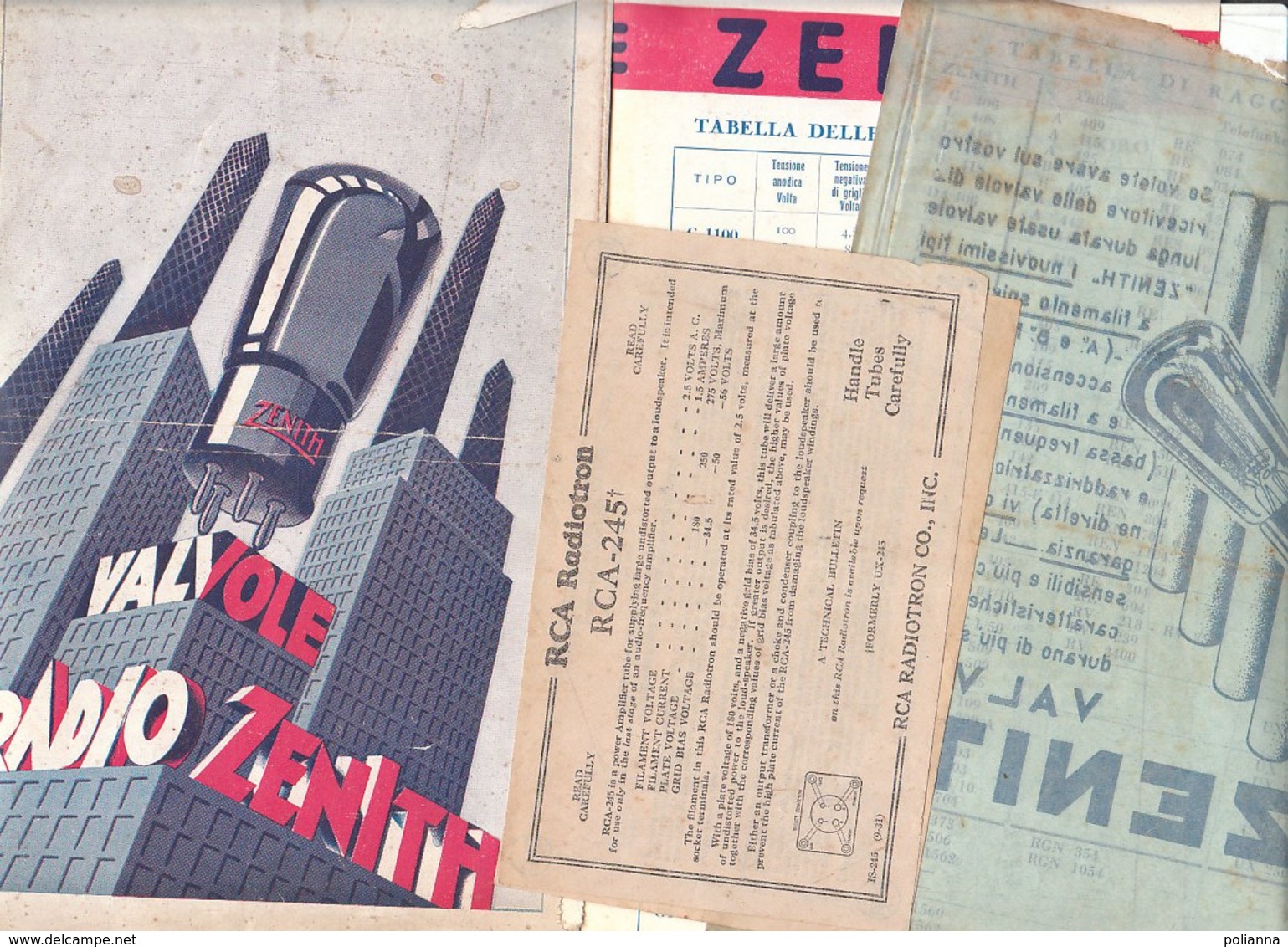 B2083 - Brochure RADIO Anni '30 - VALVOLE ZENITH - TABELLE - APPARECCHI - Autres & Non Classés