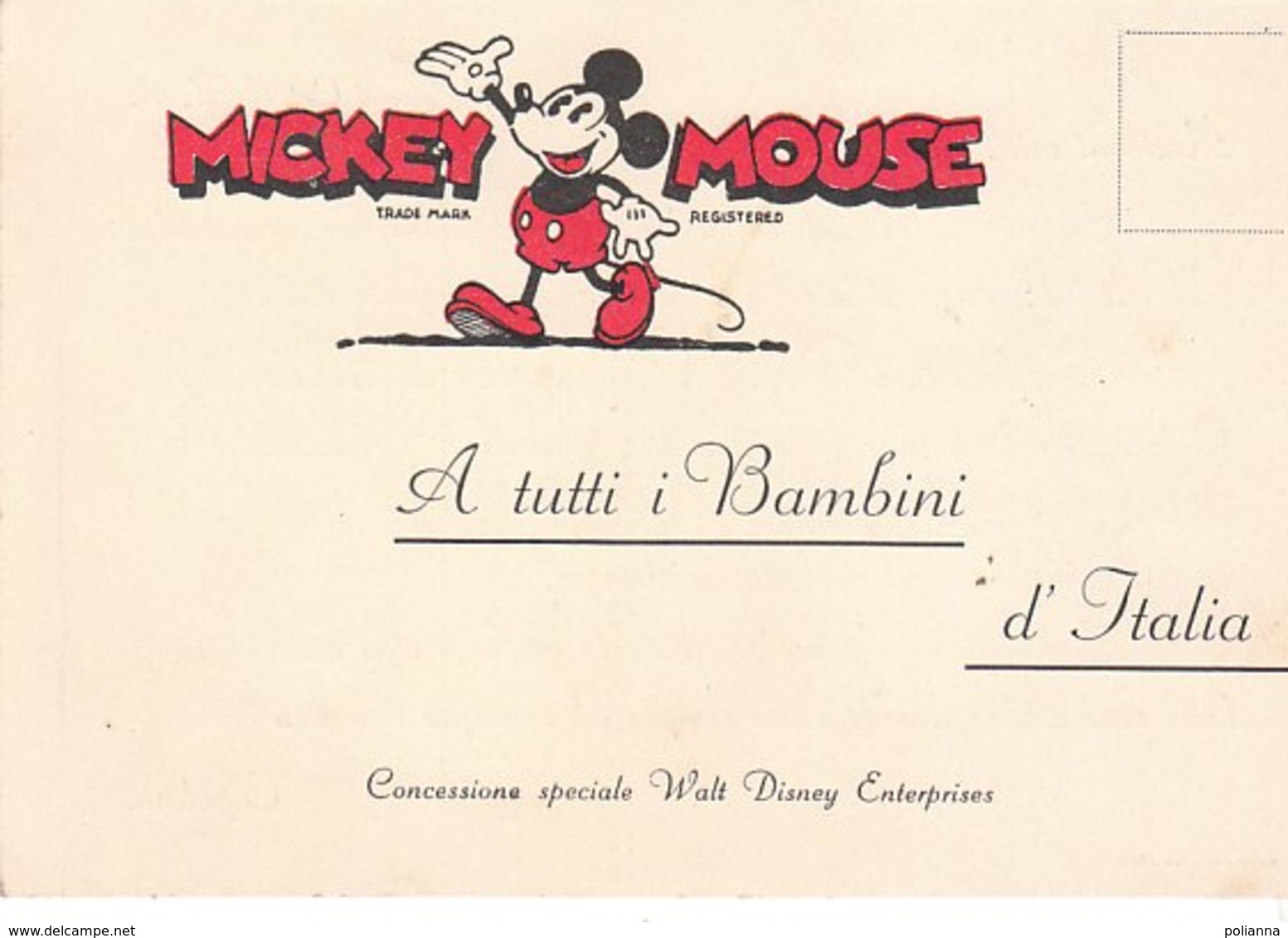 B2093 - TOPOLINO - MICKEY MOUSE WALT DISNEY - PUBBLICITA' DANIELE BELLAVITA MILANO - MAGLIERIE Anni '40 No VG - Autres & Non Classés