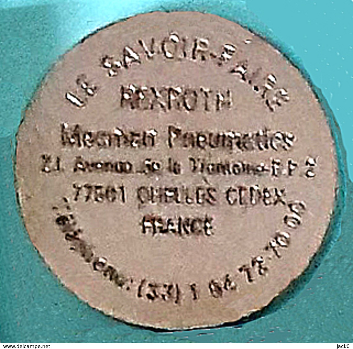 Jeton De Caddie  Ville, Automobile  REXROTH  Mecman Pneumatiques  MANNESMANN  Verso  CHELLES ( 77 )  Recto  Verso - Jetons De Caddies