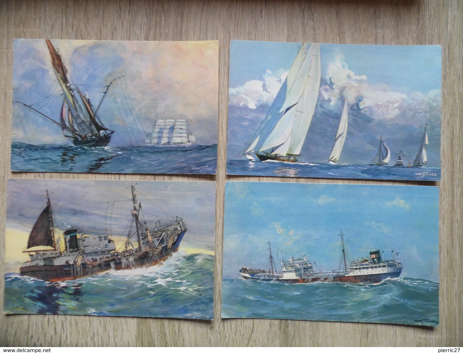 Lot De 7 Cartes Postales De Bateaux De Croisière Et Commerce - Commerce