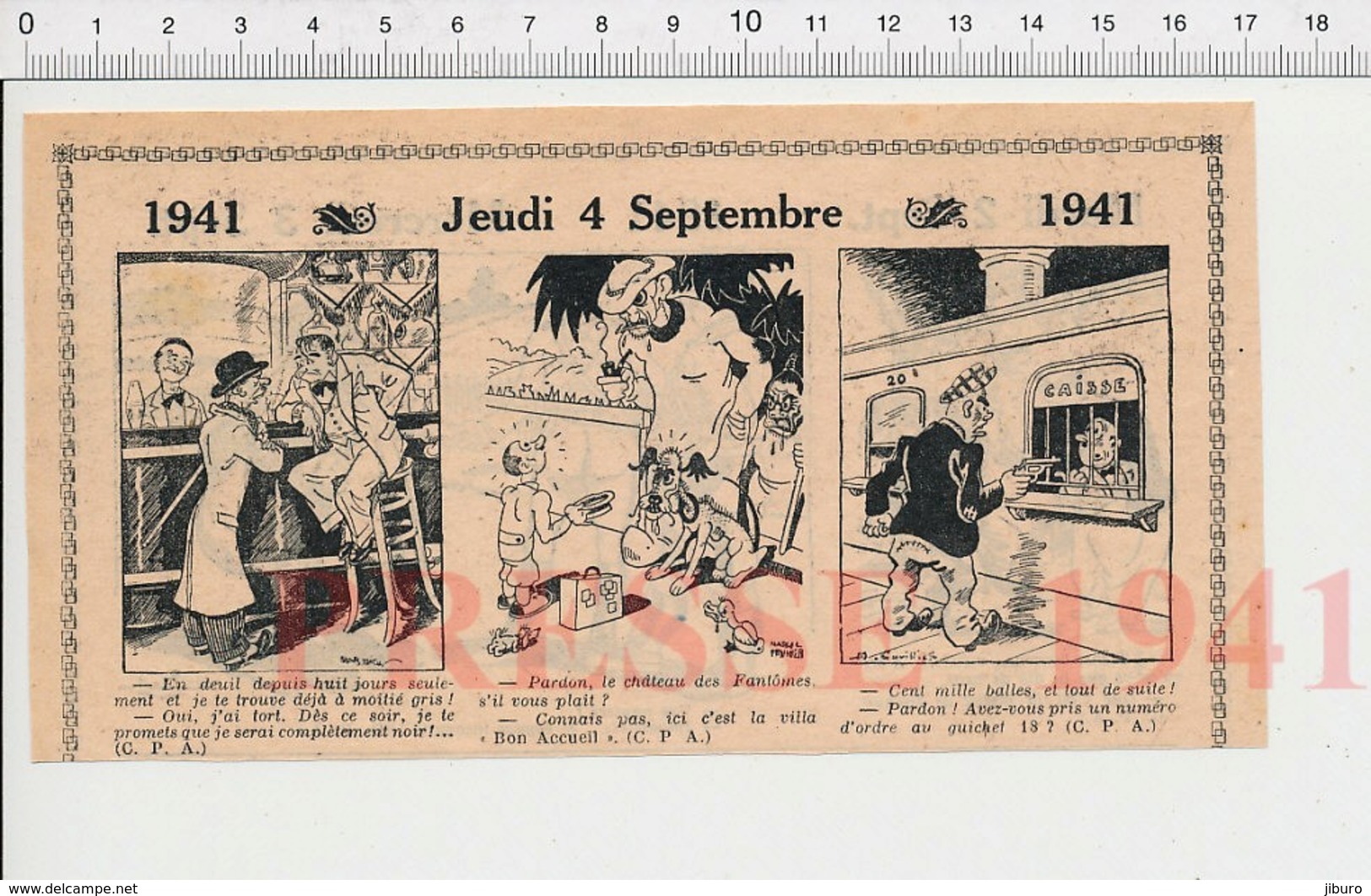 2 Scans 1941 Humour Anciens Papiers D'identité Vagabondage Contrôle Gendarmerie Villa Des Fantômes  223XR - Non Classés