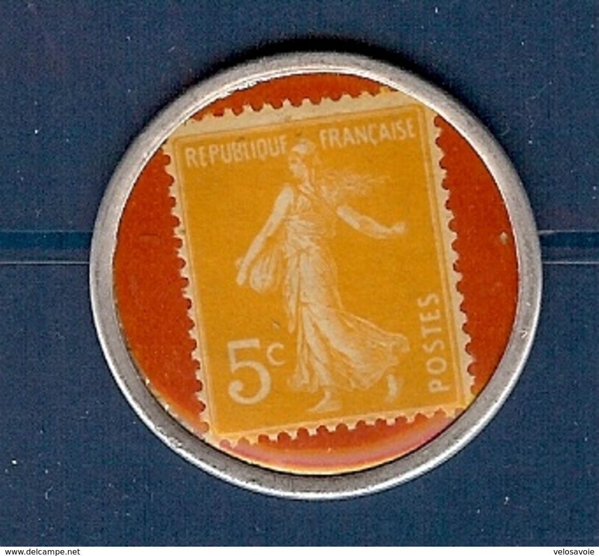 TIMBRE MONNAIE SEMEUSE 5c ORANGE GROSPIRON DEMENAGEMENTS TTB ET RARE - 1906-38 Sower - Cameo