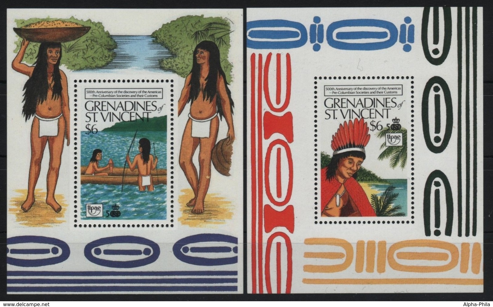 St. Vincent-Grenadinen 1989 - Mi-Nr. Block 42-43 ** - MNH - Ureinwohner - St.Vincent & Grenadines