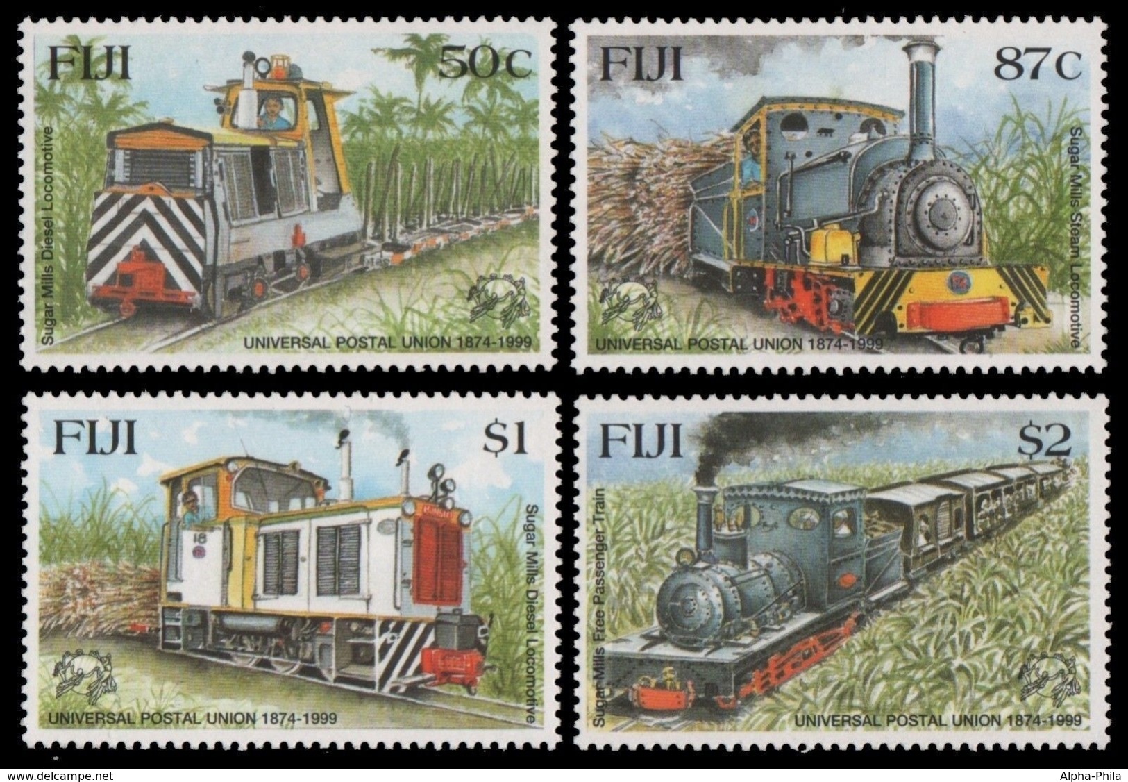 Fidschi 1999 - Mi-Nr. 894-897 ** - MNH - Eisenbahn / Train - Fiji (1970-...)