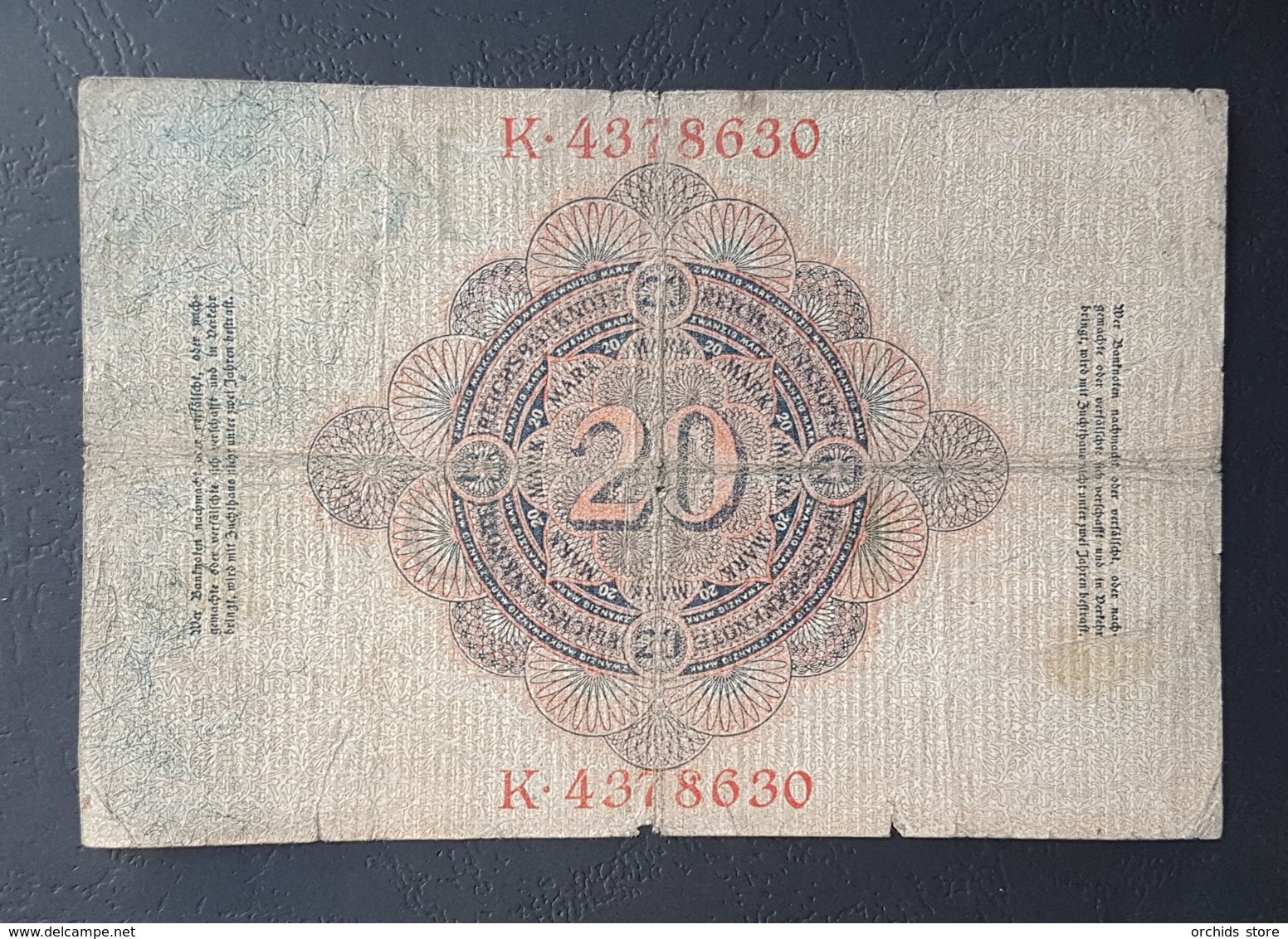 EBN5 - Germany 1906 Banknote 20 Mark Pick 25b #K.4378630 - 20 Mark