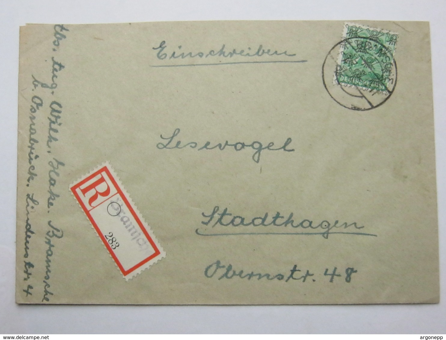 1948 , BRAMSCHE  , Einschreiben - Sonstige & Ohne Zuordnung