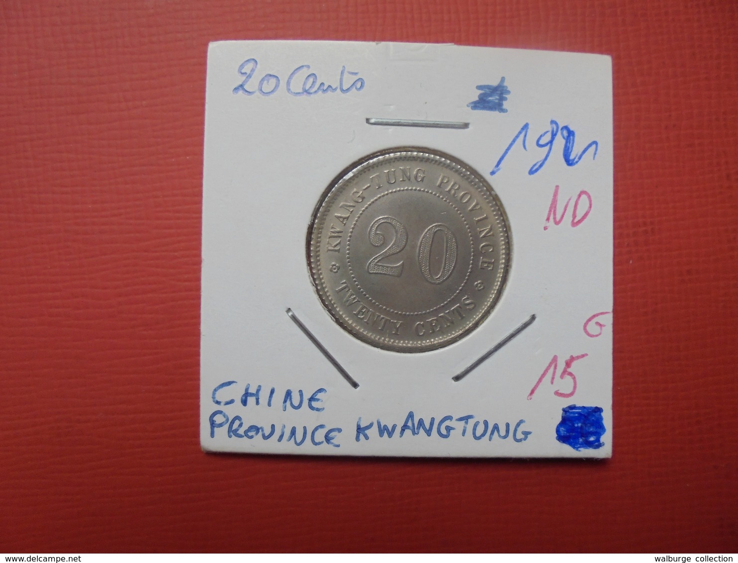 CHINE (KWANTUNG) 20 CENTS NON-DATE (1921) (A.2) - Cina