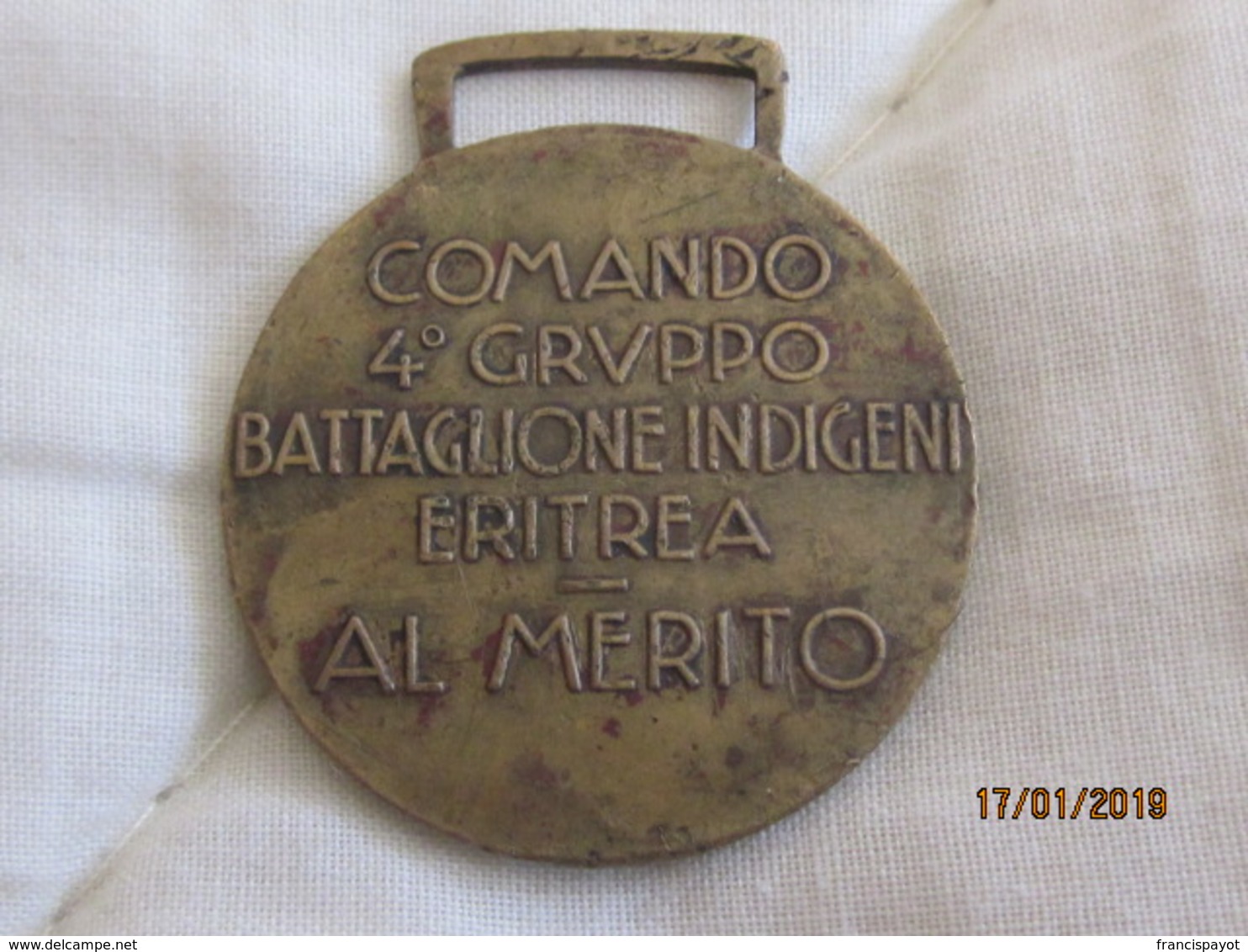 Medaglia Comando 4° Gruppo Battaglione Indigeni Eritrea - Al Merito - Italia