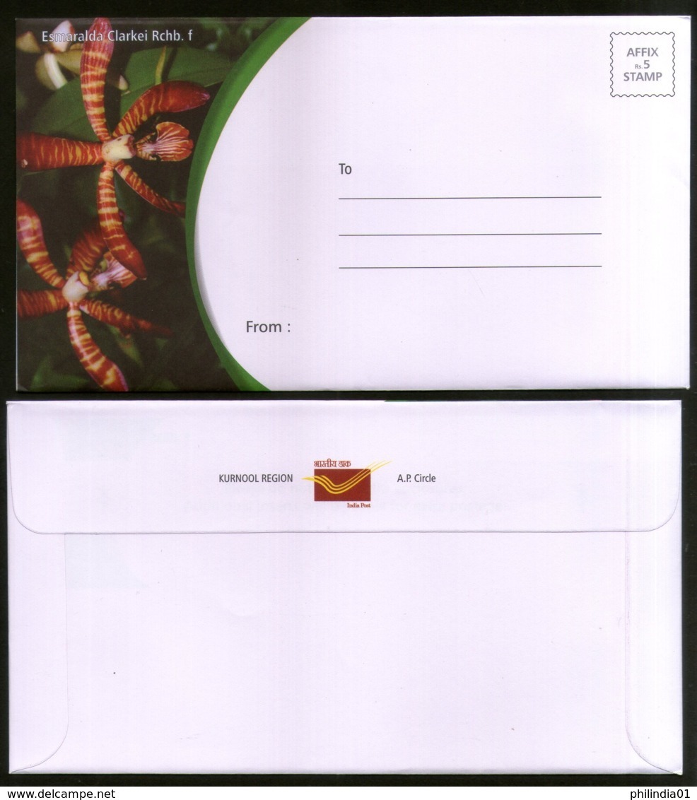 India 2018 Flowers Orchid Flora Tree Plant Envelope + Letter Sheet Mint # 7067 - Orchids