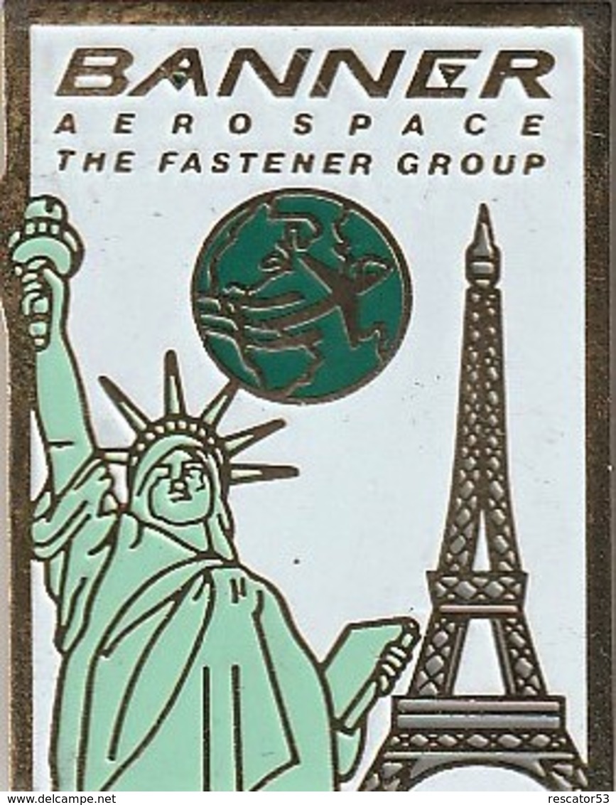 Rare Pin's Banner Aérospace USA-FRANCE - Autres & Non Classés