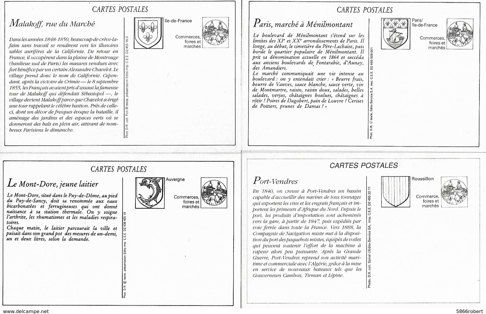 LOT DE 24 REPRODUCTIONS DE CARTES POSTALE ANCIENNES DIVERSES SUR LES COMMERCES FOIRES ET MARCHES FRANCAIS - 5 - 99 Cartes