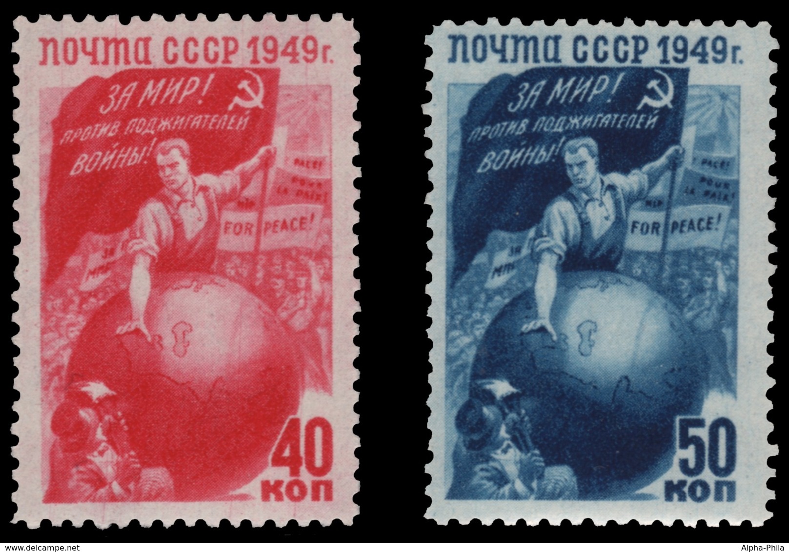 Russia / Sowjetunion 1949 - Mi-Nr. 1430-1431 ** - MNH - Frieden / Peace - Ungebraucht