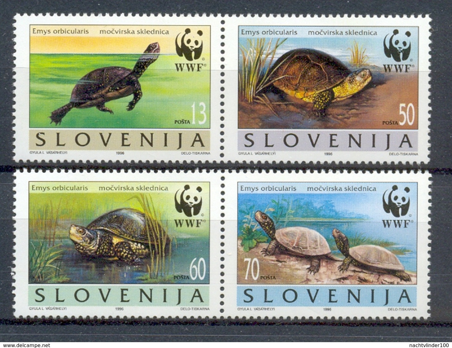 Ncw192s WWF FAUNA REPTIELEN SCHILDPAD REPTILES TURTLE SCHILDKRÖTEN SLOVENIJA 1996 PF/MNH - Tortues