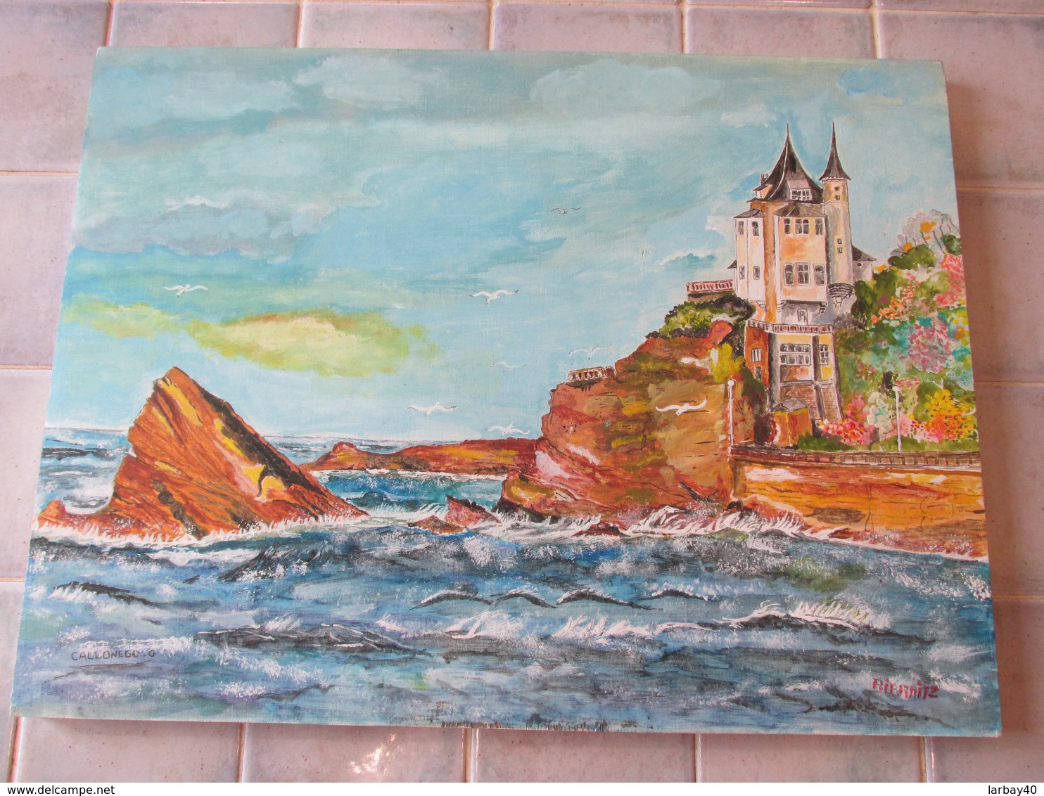 Peinture Sur Panneau 45 X 34 Cm Signer Callonego G  Biarritz - Oils