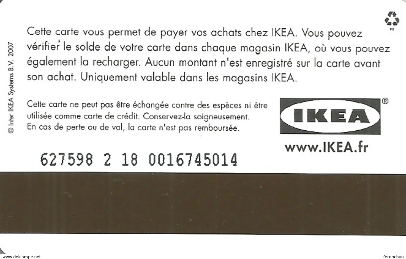 IKEA * FURNITURE STORE * SWEDEN * SWEDISH * KITCHEN * POT * Ikea 2007 06 Fr E3 * France - Cartes Cadeaux