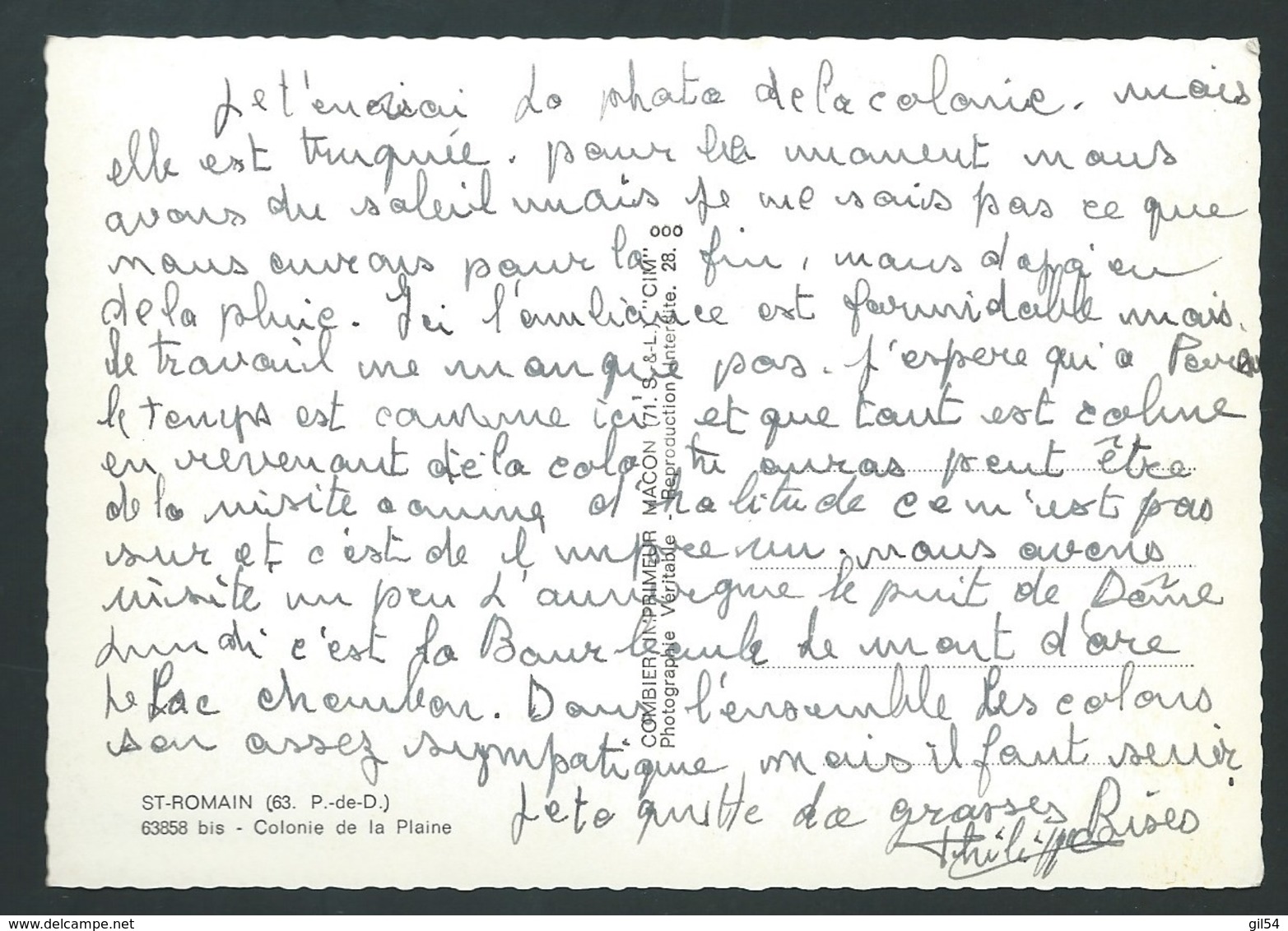 Saint Romain Colonie De La Plaine   CARTE POSTALE FORMAT MODERNE  - Lwj17 - Autres & Non Classés