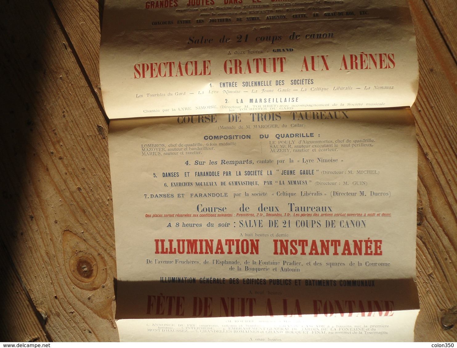Affiche Centenaire République Française 1892 Nimes - Affiches