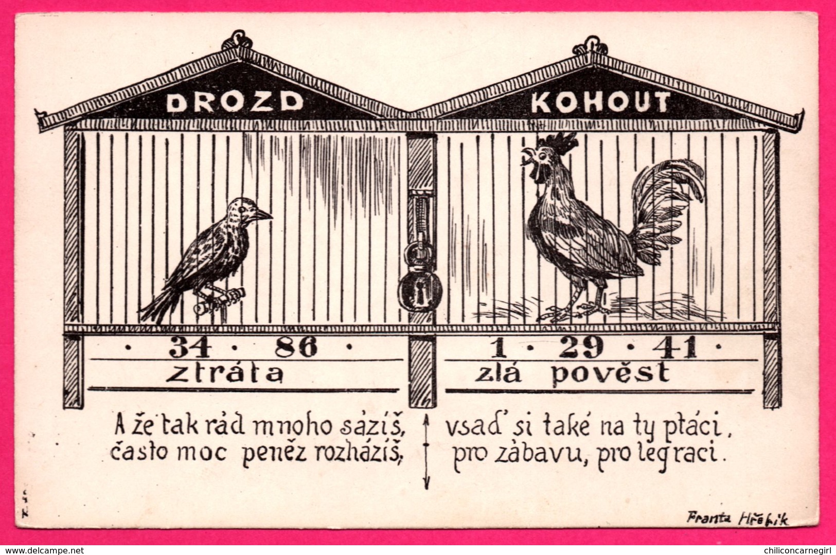 Drozd - Kohout - Ztráta Zla Povest - Coq - Oiseaux - Argent - Loi - FRANTA - Tchéquie