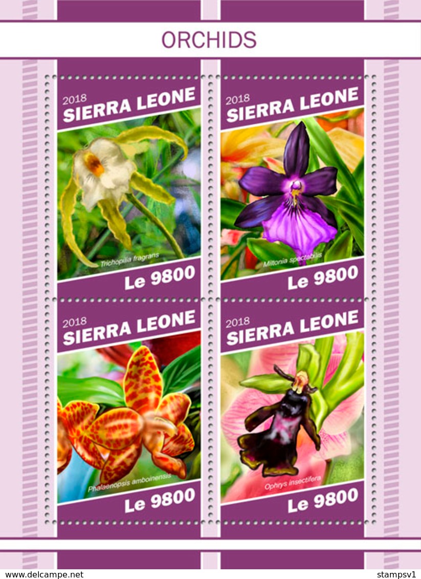 Sierra Leone. 2018 Orchids. (1107a) - Orchidées