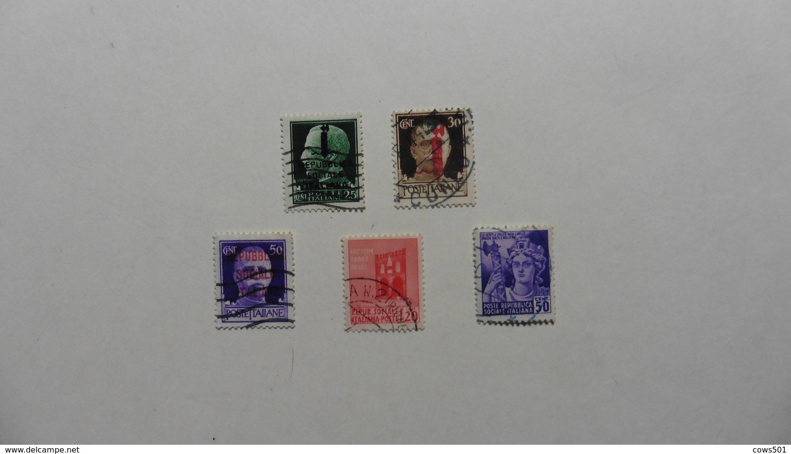 ITALIE   :République Sociale : 5 Timbres Oblitérés - Collections