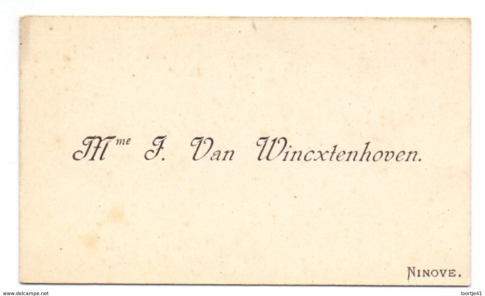 Visitekaartje - Carte Visite - Madame F. Van Wincxtenhoven - Ninove - Cartes De Visite