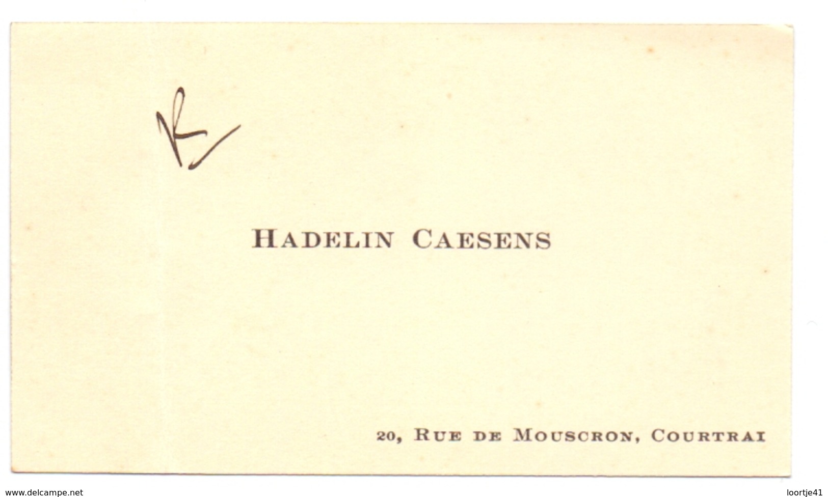 Visitekaartje - Carte Visite - Hadelin Caesens - Courtrai Kortrijk - Cartes De Visite