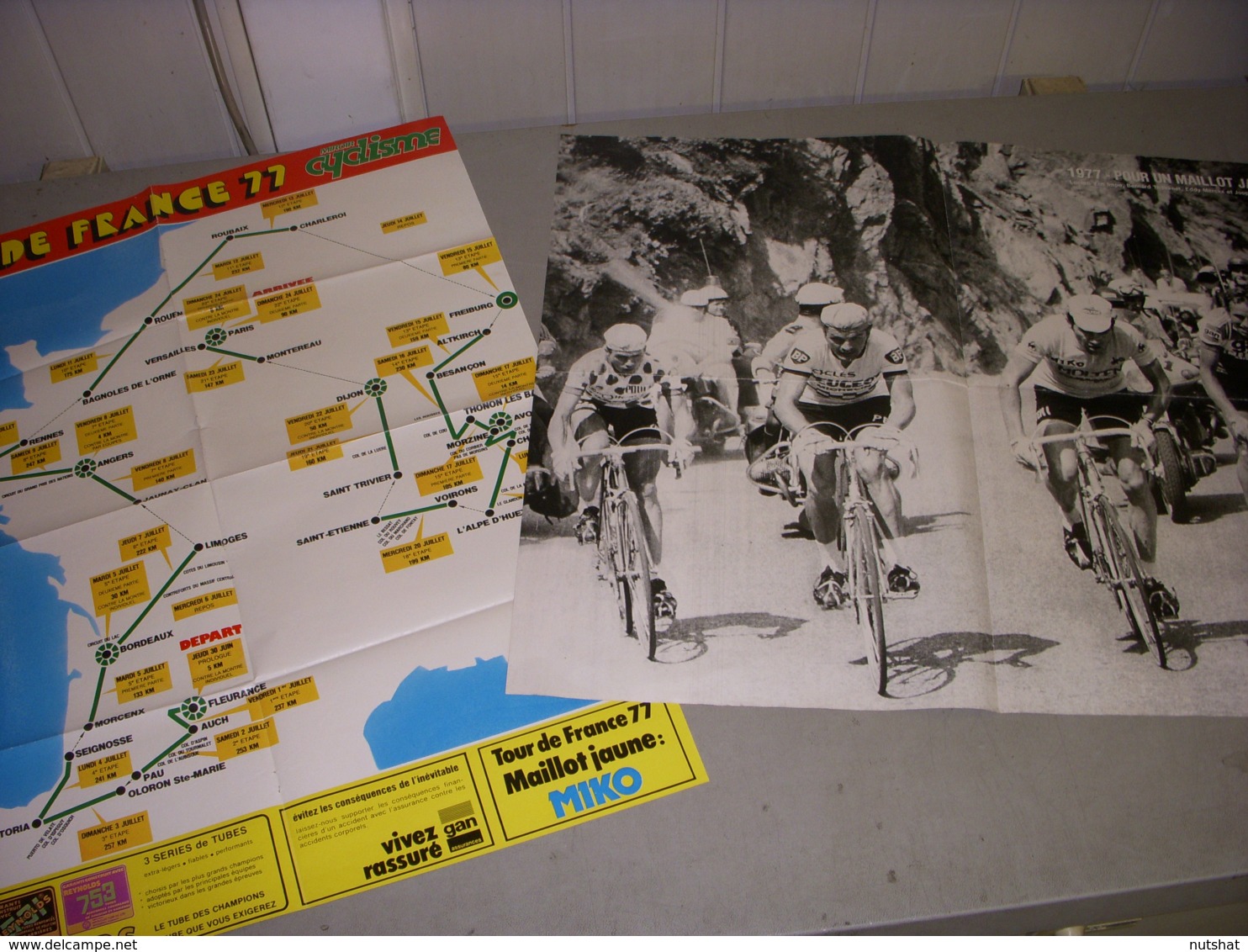 CYCLISME CARTE TOUR De FRANCE 1977 MIROIR Du CYCLISME Au Dos THEVENET MERCKX - Sport