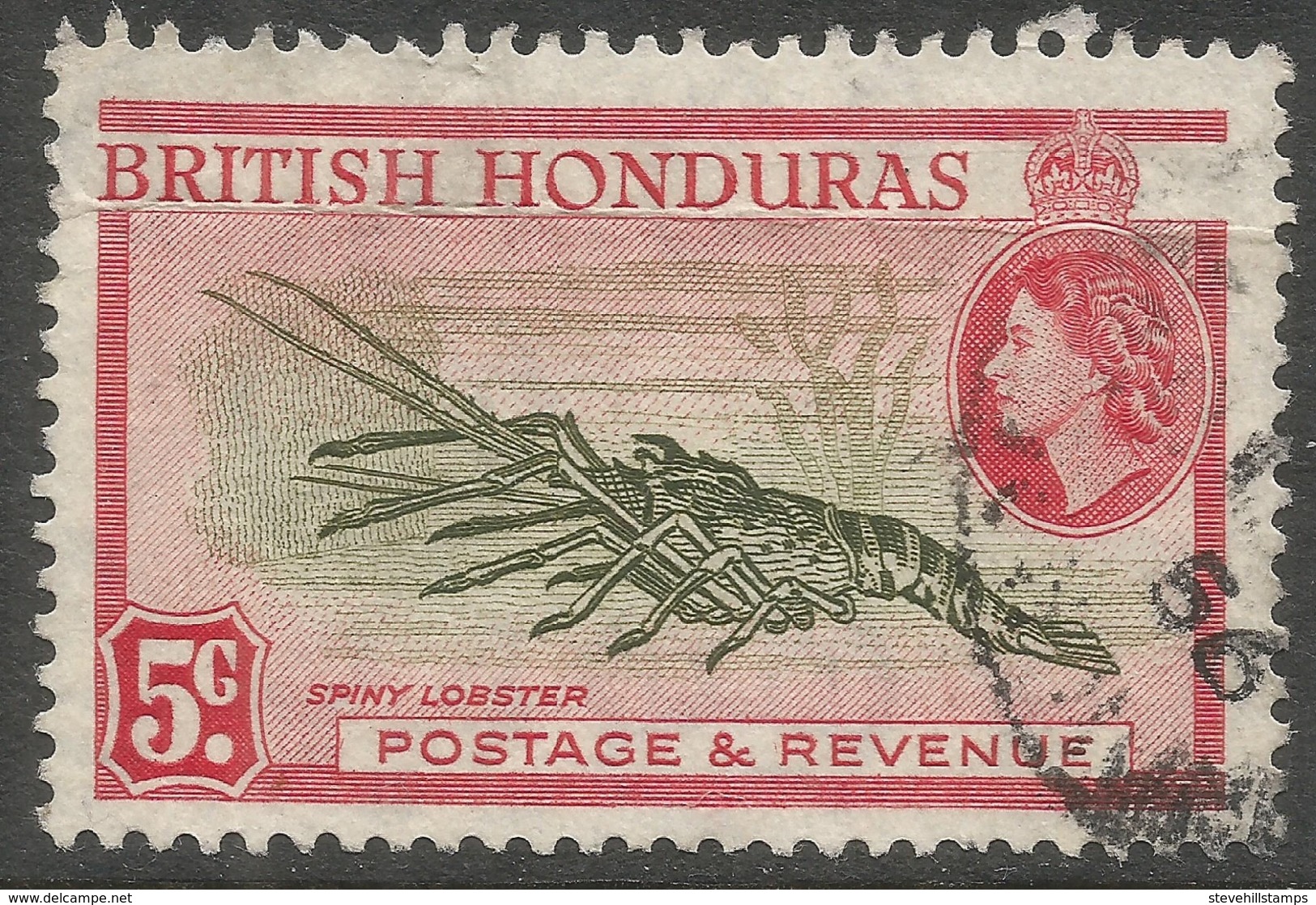 British Honduras. 1953-62 QEII. 5c Used P13½ SG 183 - British Honduras (...-1970)