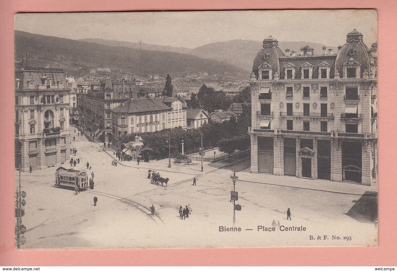 OUDE POSTKAART ZWITSERLAND - SCHWEIZ - SUISSE -     BIEL - BIENNE - TRAM - Bienne