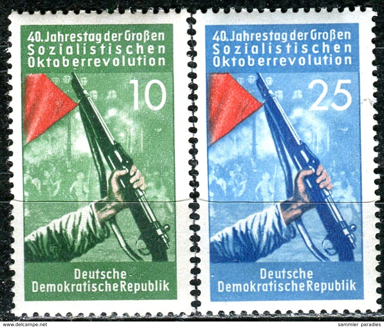 DDR - Mi 601 / 602 ✶✶ (E) - 10-25Pf  Oktoberrevolution - Ungebraucht