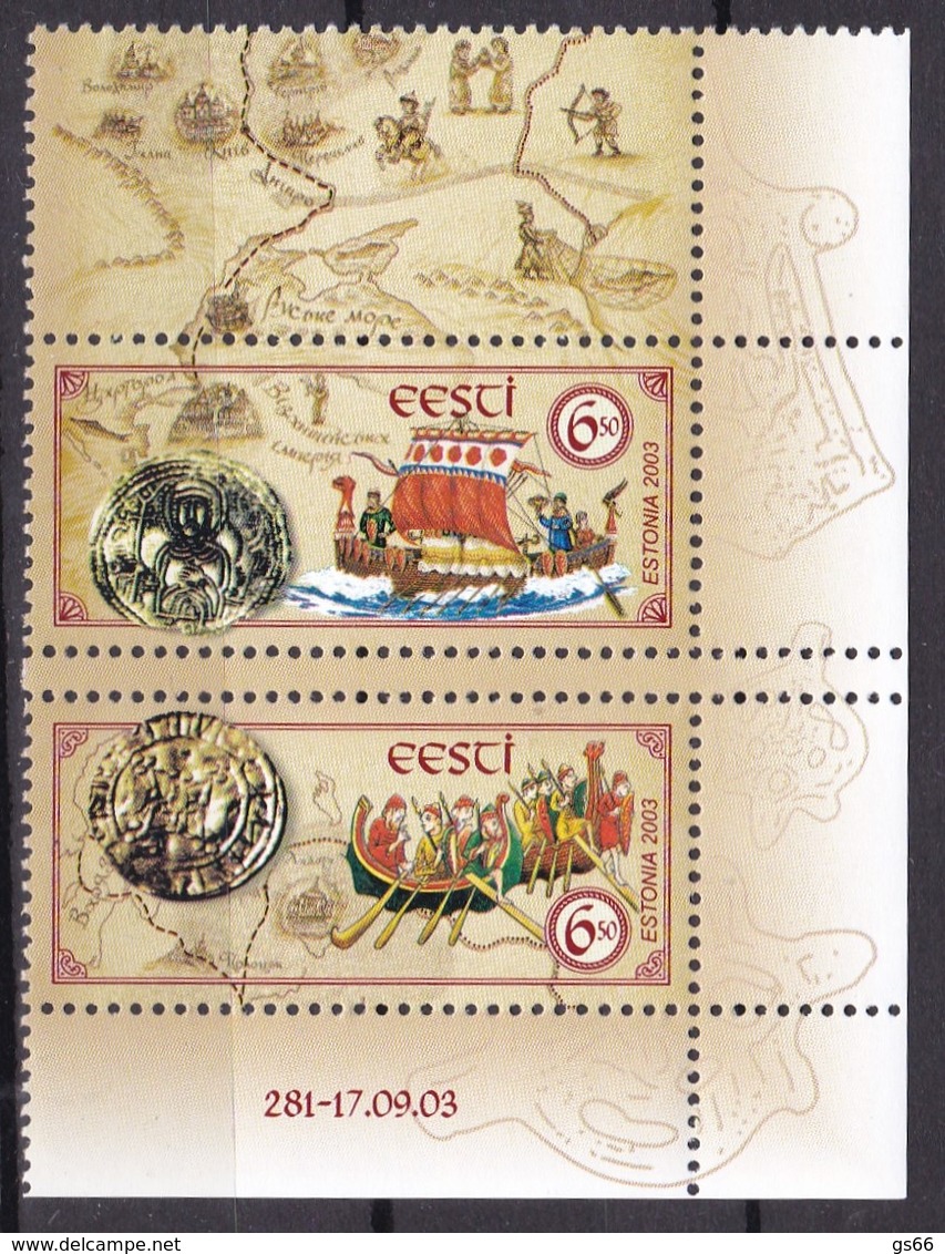 2003, EESTI, 470/71, Alte Handelswege über Die Ostsee, MNH ** - Estonie