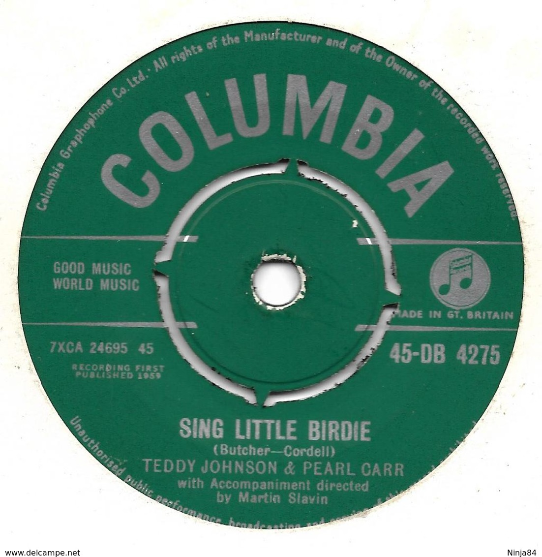 SP 45 RPM (7")   Teddy Johnson & Pearl Carr / Gilbert Bécaud " Sing Little Birdie " Angleterre - Autres - Musique Anglaise