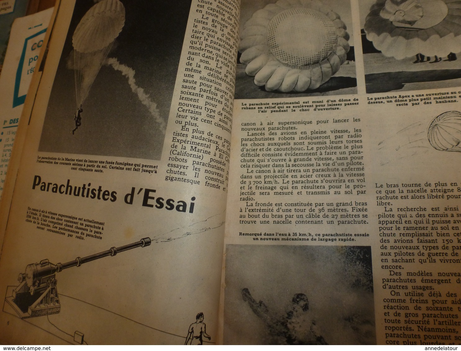 1950 MÉCANIQUE POPULAIRE:Parachutistes d'essai;Faires meubles neufs avec des vieux;Briques pour massifs et bordure;etc